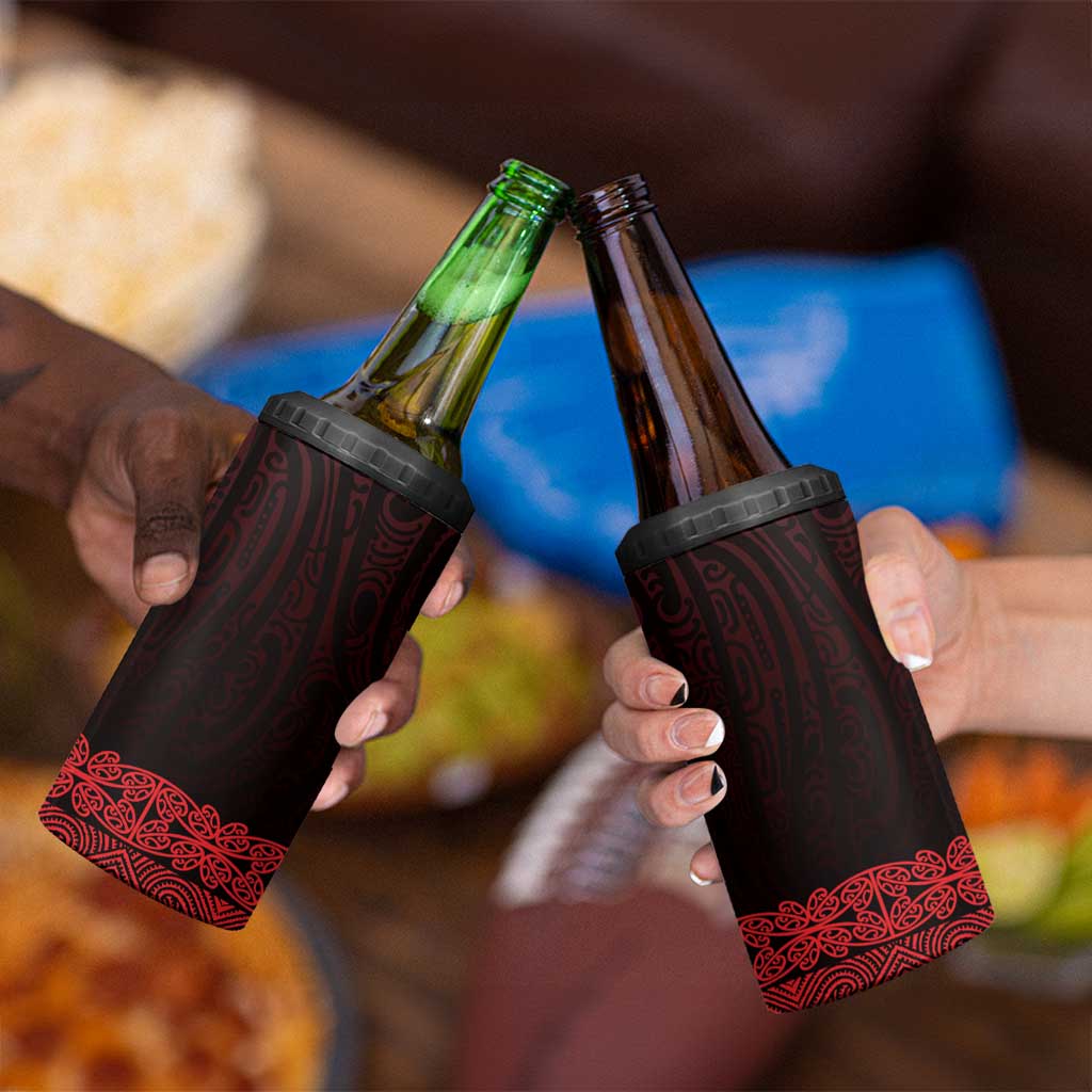 New Zealand Maori Kowhaiwhai 4 in 1 Can Cooler Tumbler Whero Maui and Mangopare