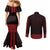 New Zealand Maori Kowhaiwhai Couples Matching Mermaid Dress and Long Sleeve Button Shirt Whero Maui and Mangopare