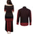 New Zealand Maori Kowhaiwhai Couples Matching Puletasi and Long Sleeve Button Shirt Whero Maui and Mangopare