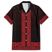 New Zealand Maori Kowhaiwhai Family Matching Long Sleeve Bodycon Dress and Hawaiian Shirt Whero Maui and Mangopare