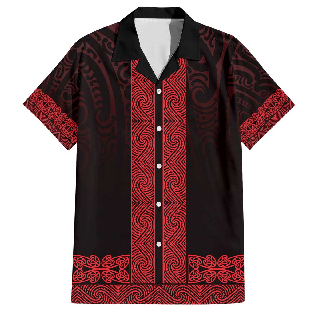 New Zealand Maori Kowhaiwhai Family Matching Off Shoulder Short Dress and Hawaiian Shirt Whero Maui and Mangopare