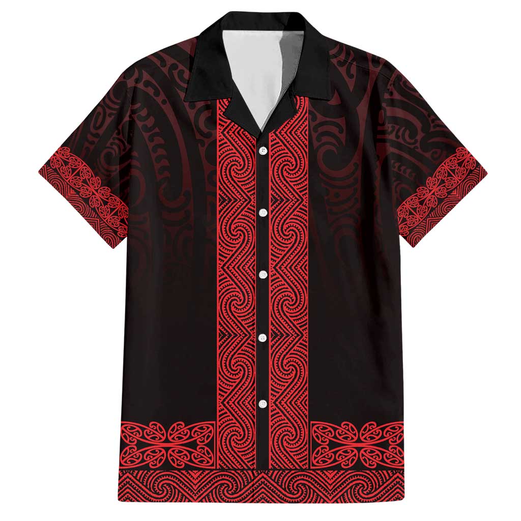 New Zealand Maori Kowhaiwhai Family Matching Short Sleeve Bodycon Dress and Hawaiian Shirt Whero Maui and Mangopare