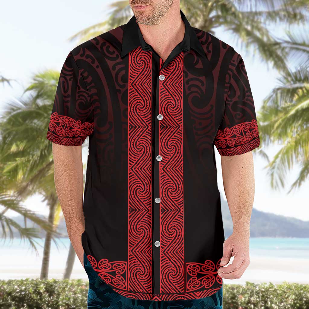 New Zealand Maori Kowhaiwhai Hawaiian Shirt Whero Maui and Mangopare