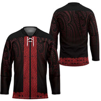 New Zealand Maori Kowhaiwhai Hockey Jersey Whero Maui and Mangopare - Polynesian Pride