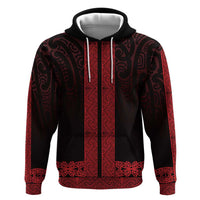 New Zealand Maori Kowhaiwhai Hoodie Whero Maui and Mangopare