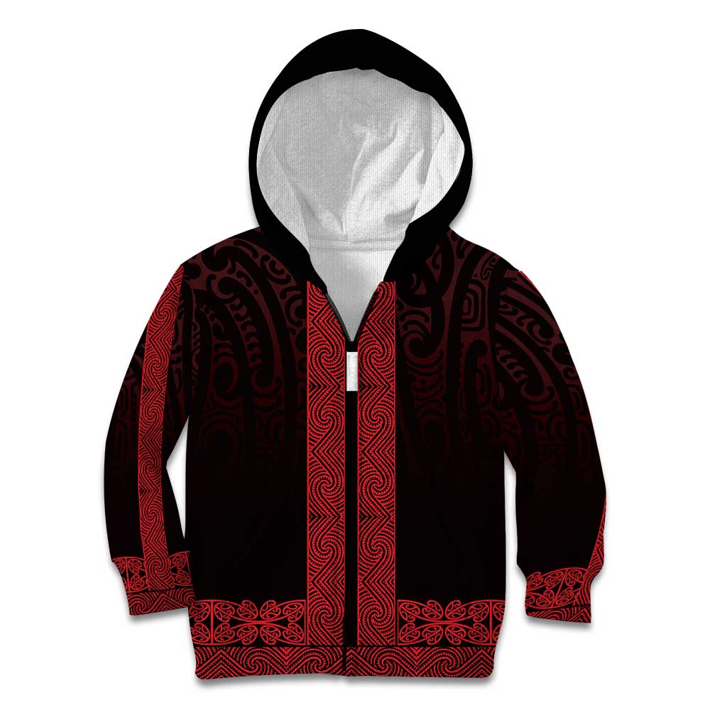 New Zealand Maori Kowhaiwhai Kid Hoodie Whero Maui and Mangopare