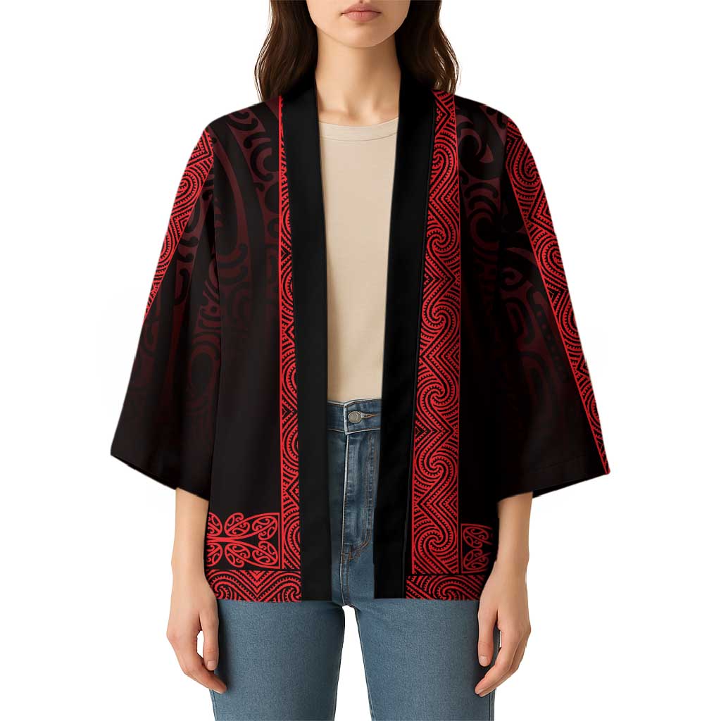 New Zealand Maori Kowhaiwhai Kimono Whero Maui and Mangopare - Polynesian Pride