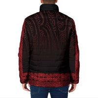 New Zealand Maori Kowhaiwhai Padded Jacket Whero Maui and Mangopare - Polynesian Pride