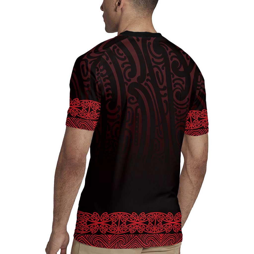 New Zealand Maori Kowhaiwhai Rugby Jersey Whero Maui and Mangopare