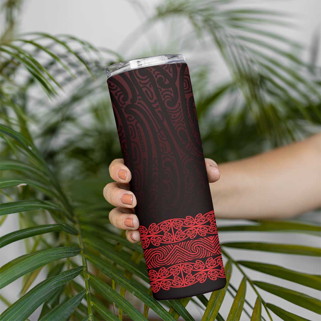 New Zealand Maori Kowhaiwhai Skinny Tumbler Whero Maui and Mangopare