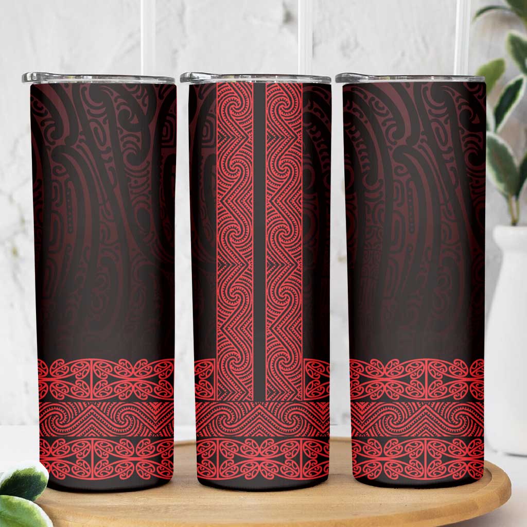 New Zealand Maori Kowhaiwhai Skinny Tumbler Whero Maui and Mangopare