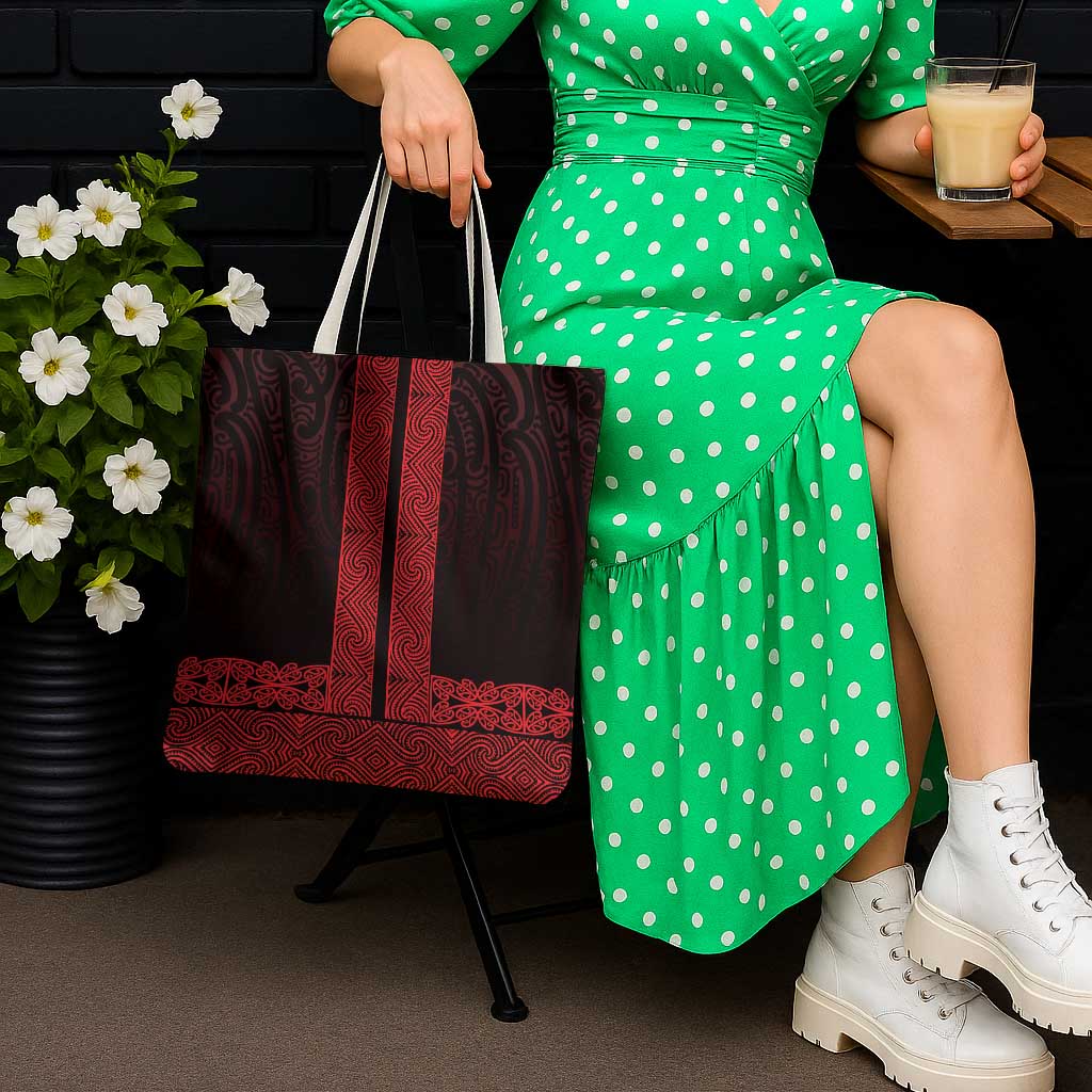 New Zealand Maori Kowhaiwhai Tote Bag Whero Maui and Mangopare - Polynesian Pride