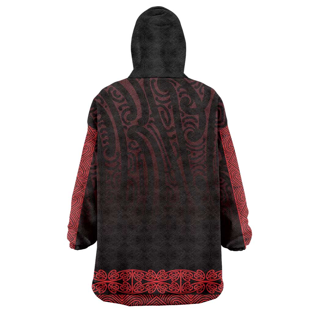 New Zealand Maori Kowhaiwhai Wearable Blanket Hoodie Whero Maui and Mangopare