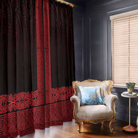 New Zealand Maori Kowhaiwhai Window Curtain Whero Maui and Mangopare