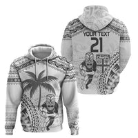 Custom Fiji Black Fern Hoodie Maori Warroir with Fijian Masi Pattern LT9 - Polynesian Pride
