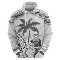 Custom Fiji Black Fern Hoodie Maori Warroir with Fijian Masi Pattern LT9 - Polynesian Pride