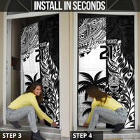 Fiji New Zealand Rugby Personalised Door Cover Maori and Tapa Pattern - Polynesian Pride