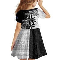 Custom Fiji New Zealand Family Matching Off Shoulder Short Dress and Hawaiian Shirt Maori mix Tapa Pattern Version LT9 - Polynesian Pride