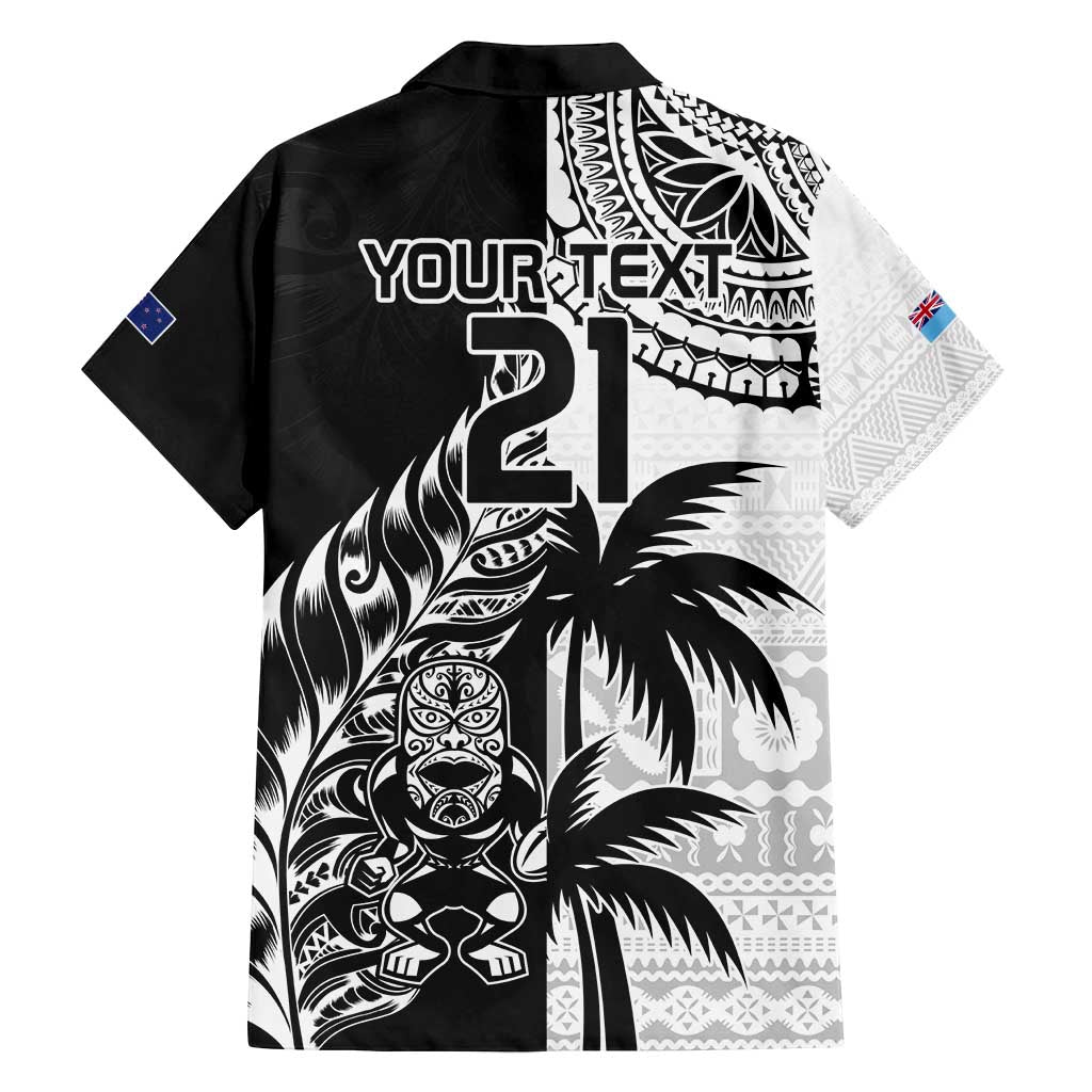 Custom Fiji New Zealand Family Matching Off Shoulder Short Dress and Hawaiian Shirt Maori mix Tapa Pattern Version LT9 - Polynesian Pride