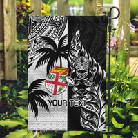 Custom Fiji New Zealand Garden Flag Maori mix Tapa Pattern Version