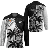 Fiji New Zealand Rugby Personalised Hockey Jersey Maori and Tapa Pattern - Polynesian Pride