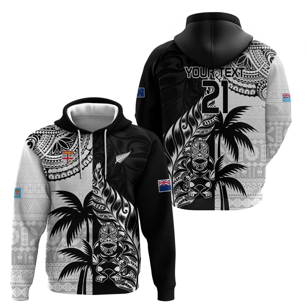 Custom Fiji New Zealand Hoodie Maori mix Tapa Pattern Version LT9 - Polynesian Pride