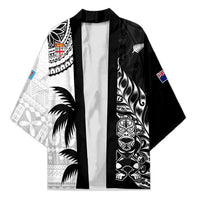 Fiji New Zealand Rugby Personalised Kimono Maori and Tapa Pattern - Polynesian Pride