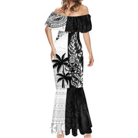 Custom Fiji New Zealand Mermaid Dress Maori mix Tapa Pattern Version