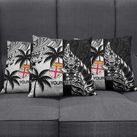 Fiji New Zealand Rugby Personalised Pillow Cover Maori and Tapa Pattern - Polynesian Pride