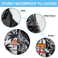 Custom Fiji New Zealand Spare Tire Cover Maori mix Tapa Pattern Version LT9 - Polynesian Pride