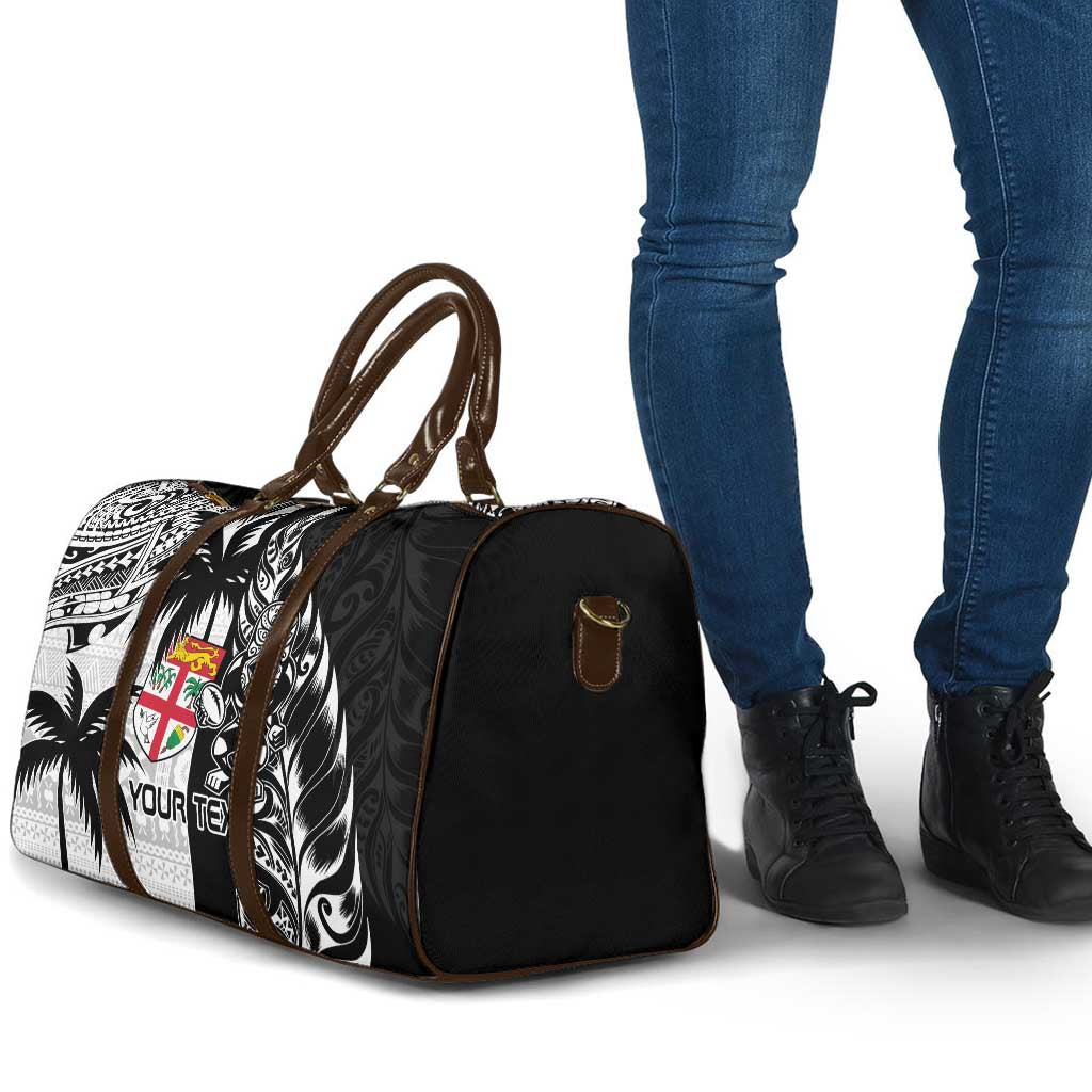 Fiji New Zealand Rugby Personalised Travel Bag Maori and Tapa Pattern - Polynesian Pride