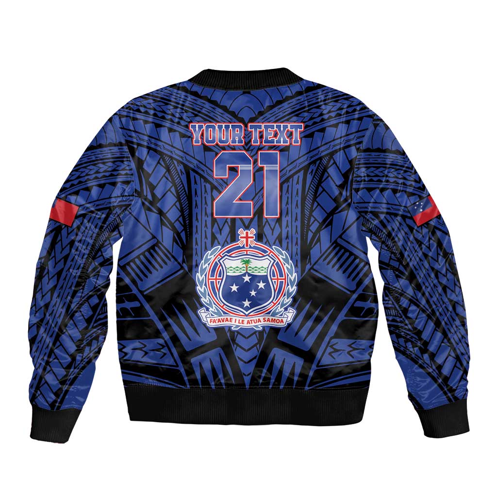 Custom Manu Samoa Sevens Rugby Bomber Jacket Samoan Tribal Tattoo LT9 - Polynesian Pride