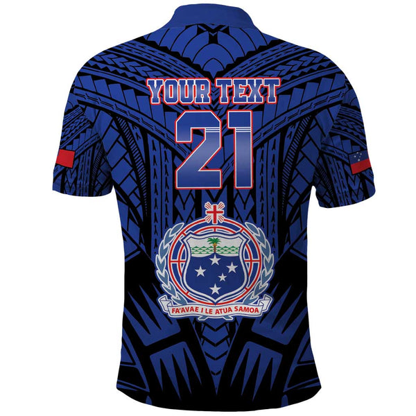 Custom Manu Samoa Sevens Rugby Polo Shirt Samoan Tribal Tattoo LT9