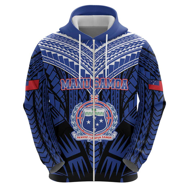 Personalised Samoa Rugby Kid Hoodie Manu Samoa Gradient White LT7 main image 0