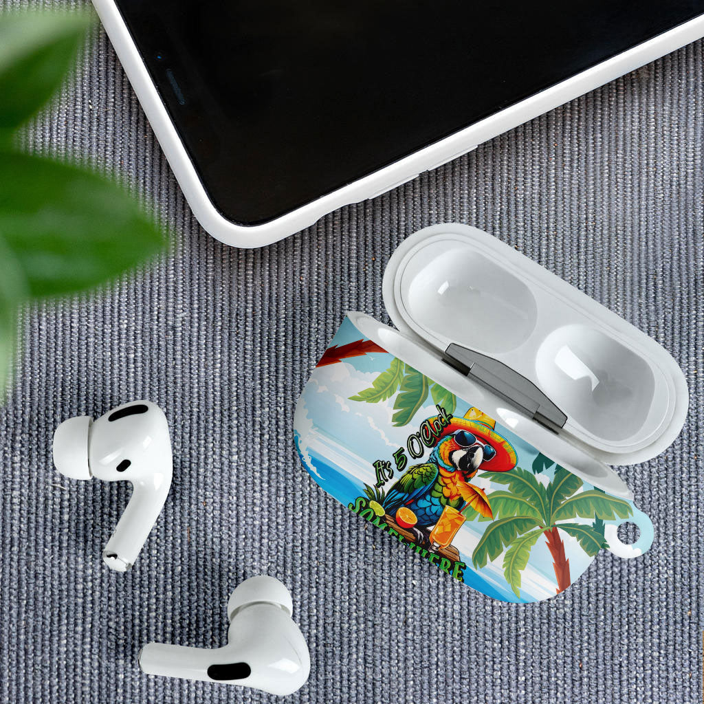 Funny Parrot Margarita Five O'clock Somewhere AirPods Case