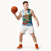 Funny Parrot Margarita Five O'clock Somewhere Basketball Jersey