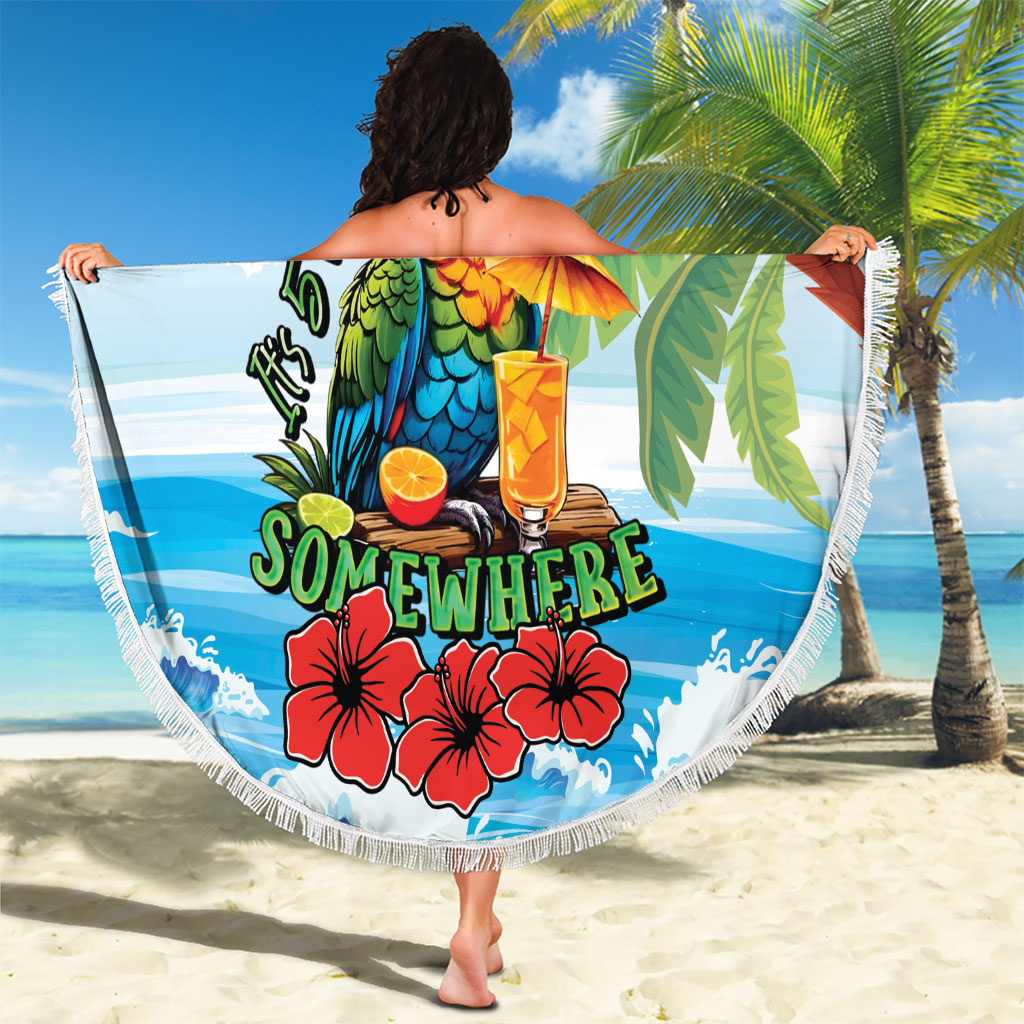 Funny Parrot Margarita Five O'clock Somewhere Beach Blanket