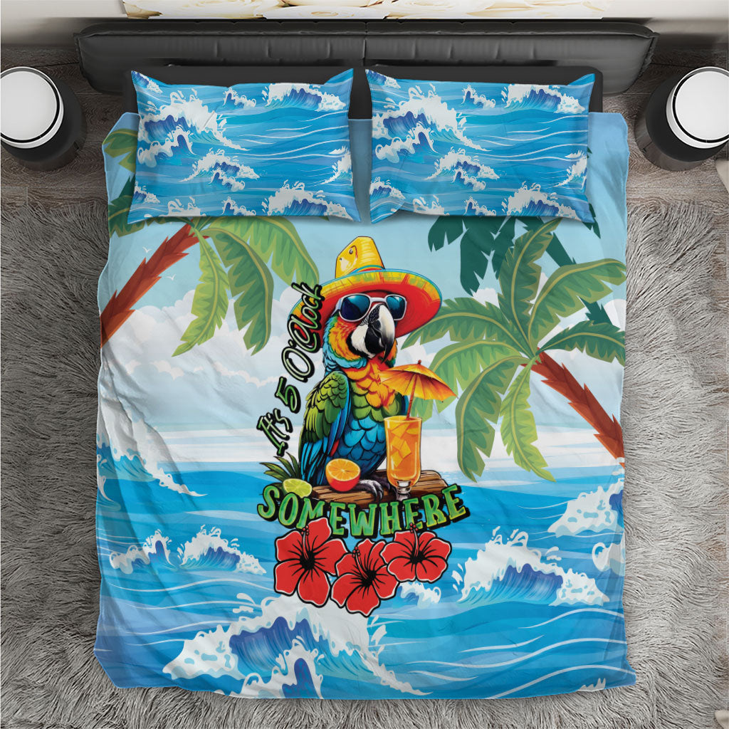 Funny Parrot Margarita Five O'clock Somewhere Bedding Set