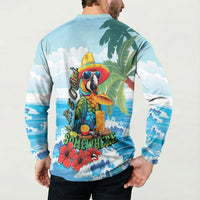 Funny Parrot Margarita Five O'clock Somewhere Button Sweatshirt