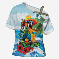 Funny Parrot Margarita Five O'clock Somewhere Cross Shoulder Shirt