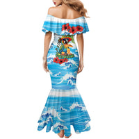 Funny Parrot Margarita Five O'clock Somewhere Family Matching Mermaid Dress and Hawaiian Shirt