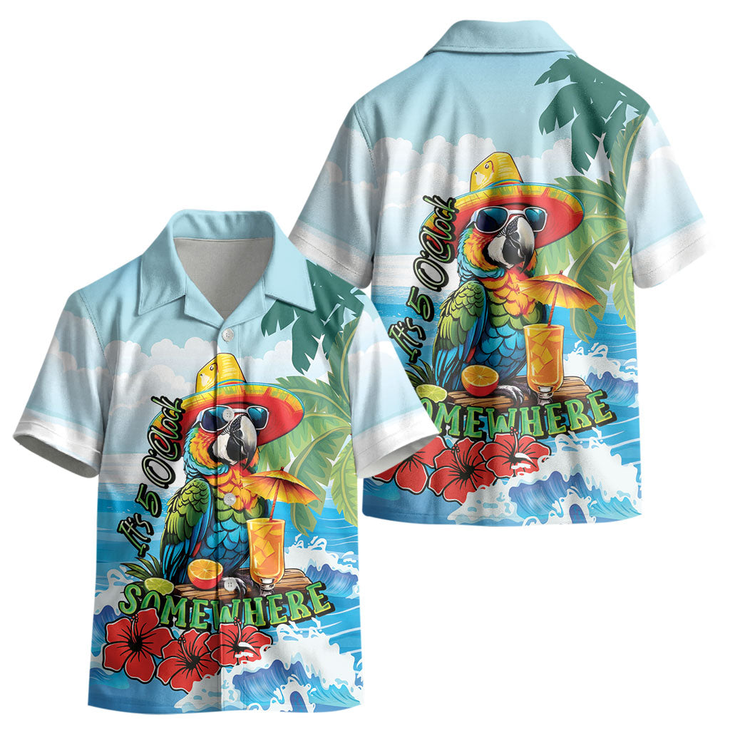 Funny Parrot Margarita Five O'clock Somewhere Kid Hawaiian Shirt LT9 - Polynesian Pride