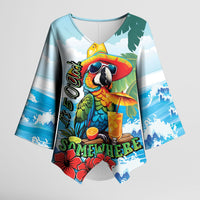 Funny Parrot Margarita Five O'clock Somewhere Kimono Sleeve Blouse