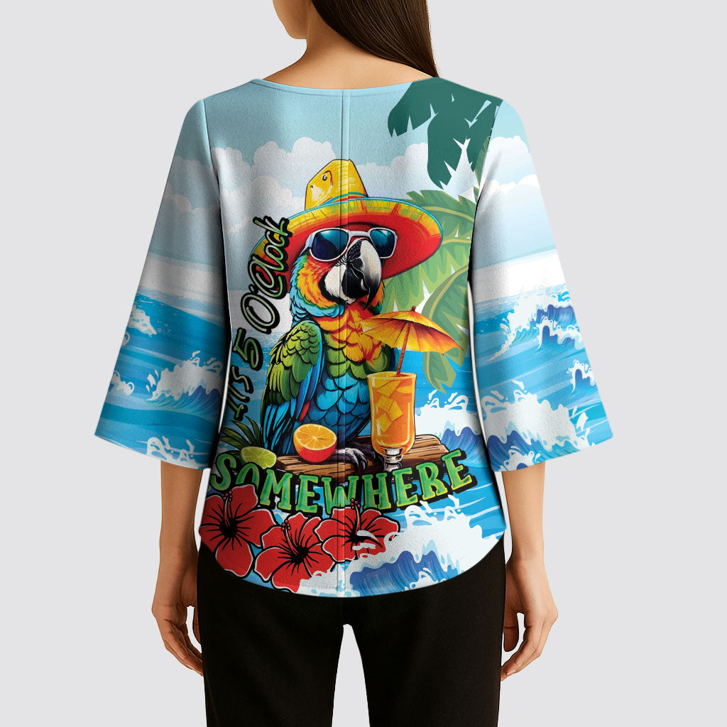 Funny Parrot Margarita Five O'clock Somewhere Kimono Sleeve Blouse