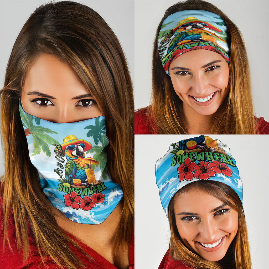 Funny Parrot Margarita Five O'clock Somewhere Neck Gaiter