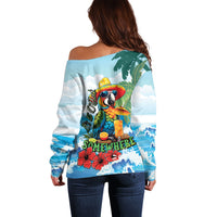 Funny Parrot Margarita Five O'clock Somewhere Off Shoulder Sweater