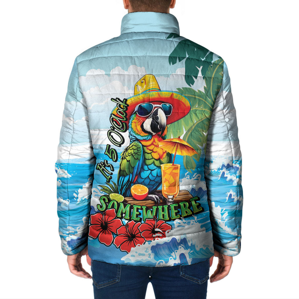 Funny Parrot Margarita Five O'clock Somewhere Padded Jacket