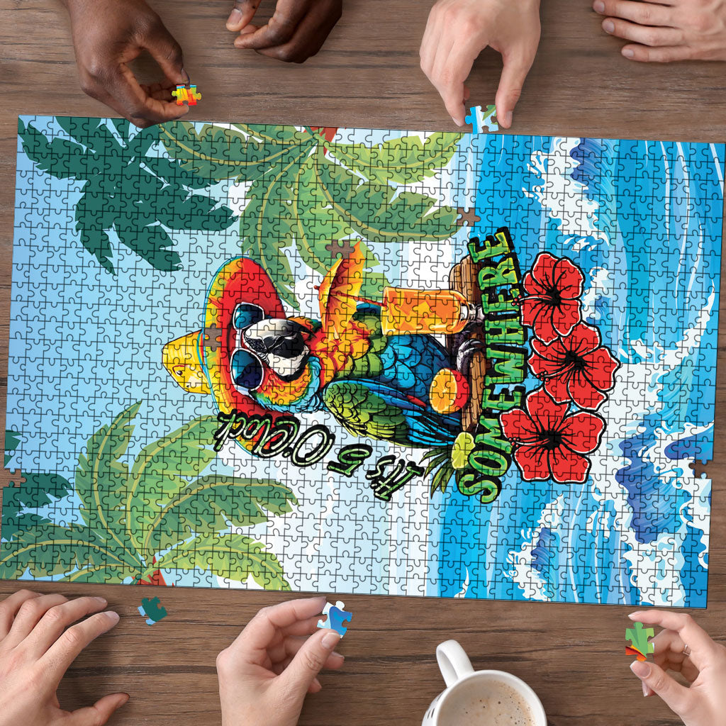 Funny Parrot Margarita Five O'clock Somewhere Puzzle