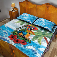 Funny Parrot Margarita Five O'clock Somewhere Quilt Bed Set