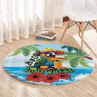 Funny Parrot Margarita Five O'clock Somewhere Round Carpet